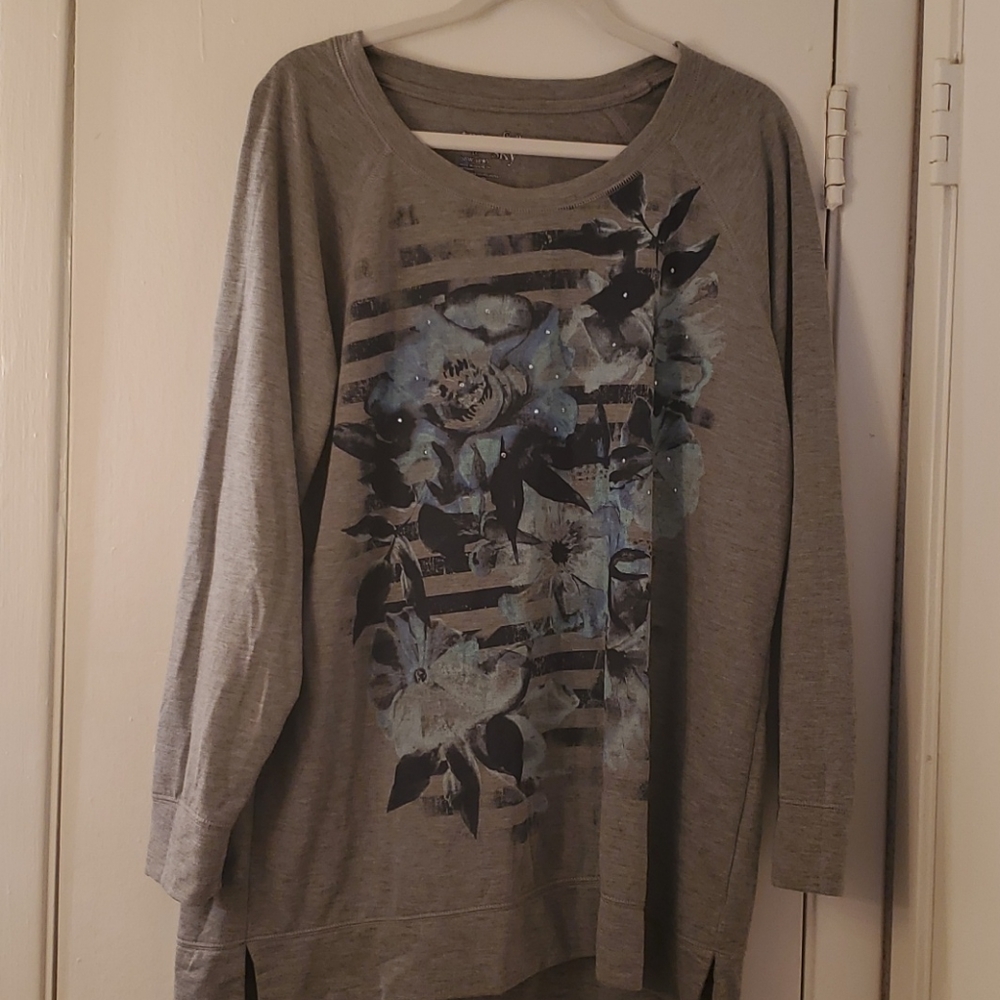 Beautiful Flower Grey Sweatshirt👕